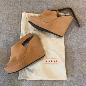 Marni suede platform wedge heels